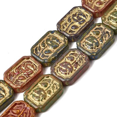 Painted Glass Beads Strands GLAA-Z021-05A-1