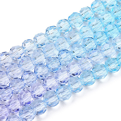Transparent Glass Beads Strands X-GLAA-E036-07T-1