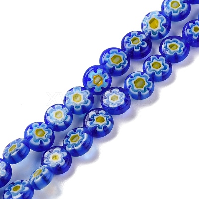 Handmade Millefiori Lampwork Beads Strands LAMP-G164-11B-1