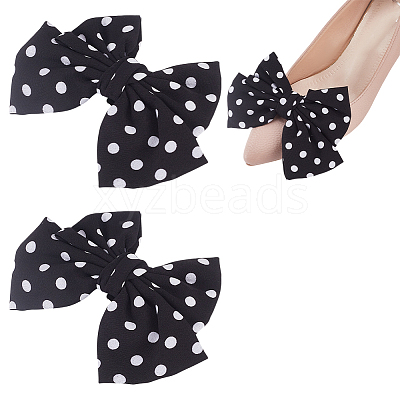 2Pcs Bowknot Polyester Shoe Decoration FIND-DR0001-64B-1