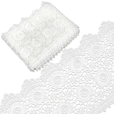 5Yards Milk Fiber Embroidery Flower Tassel Lace Ribbon OCOR-GF0004-69-1