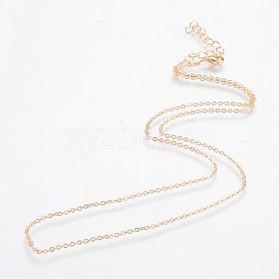 Iron Cable Chains Necklace Making MAK-R016-45cm-G-1