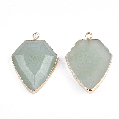 Electroplate Natural Green Aventurine Pendants G-S344-20C-1