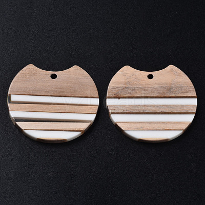 Resin & Wood Pendants X-RESI-N025-014A-B01-1