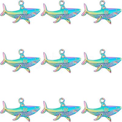 12Pcs Rack Plating 304 Stainless Steel Pendants STAS-UN0036-36-1