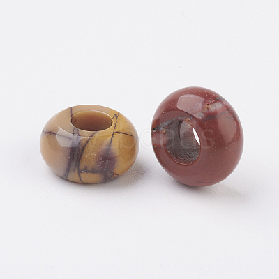 Natural Mookaite European Beads X-G-G740-12x6mm-21-1