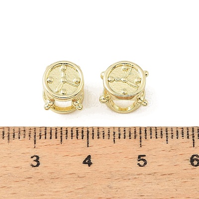 Clock Brass European Beads KK-CBA9CBD-22G-1