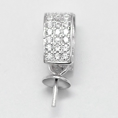 Anti-Tarnish Rhodium Plated 925 Sterling Silver Pendant Bails STER-D029-10P-1