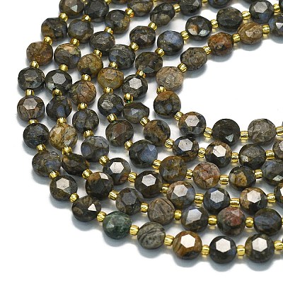 Natural Glaucophane Beads Strands G-C116-A29-02-1