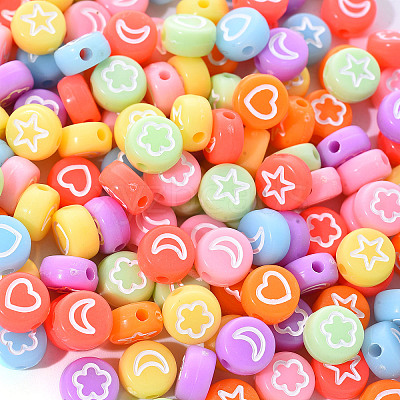 Opaque Acrylic Beads MACR-YW0001-18D-1