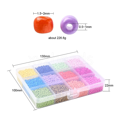 226.8g 12 Color 12/0 Baking Paint Glass Seed Beads SEED-YW0001-78-1