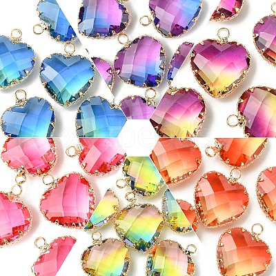 3Pcs K9 Glass Pendants GLAA-YW0004-39A-1