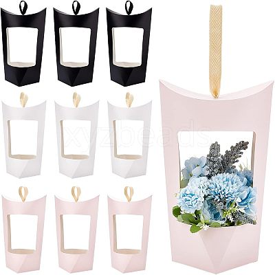 12 Sets 3 Colors Cardboard Boxes with Polyester Handles CON-CA0001-017-1