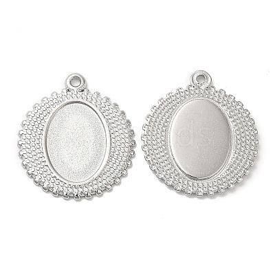 Non-Tarnish 304 Stainless Steel Pendant Cabochon Settings STAS-L020-026P-1