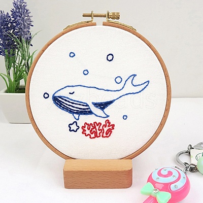 DIY Cartoon Animal Embroidery Sets DIY-G037-01A-1
