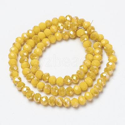 Electroplate Opaque Glass Beads Strands EGLA-A034-P4mm-H07-1