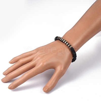 Handmade Polymer Clay Heishi Beads Stretch Bracelets BJEW-JB05303-05-1