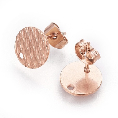 Ion Plating(IP) 304 Stainless Steel Ear Stud Findings STAS-O119-16A-RG-1