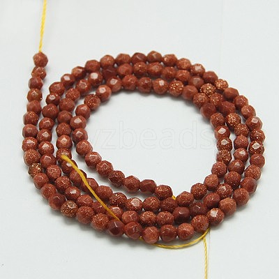 Synthetic Goldstone Beads Strands X-G-K020-3mm-07B-1