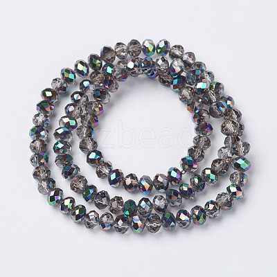 Electroplate Transparent Glass Beads Strands EGLA-A034-T8mm-Q13-1
