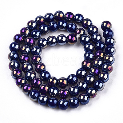 Electroplate Opaque Glass Beads Strands LS-GLAA-T032-P6mm-AB03-1
