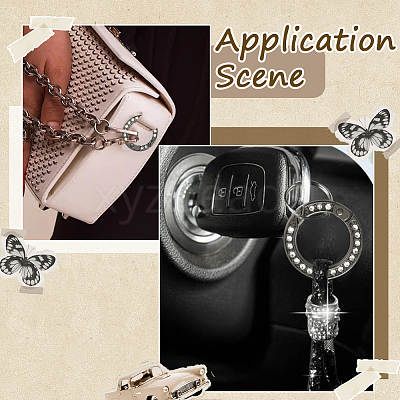 16Pcs 2 Styles Alloy Rhinestone Spring Gate Rings FIND-SP0004-52A-1