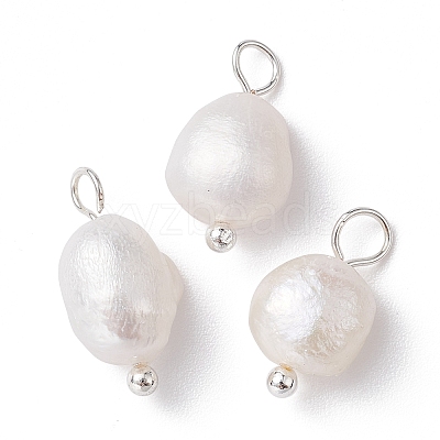 Natural Pearl Potato Charms PALLOY-JF02199-01-1