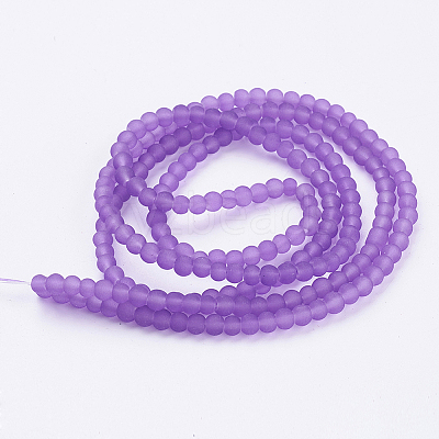 Baking Paint Transparent Glass Bead Strands X-GLAA-S031-4mm-32-1