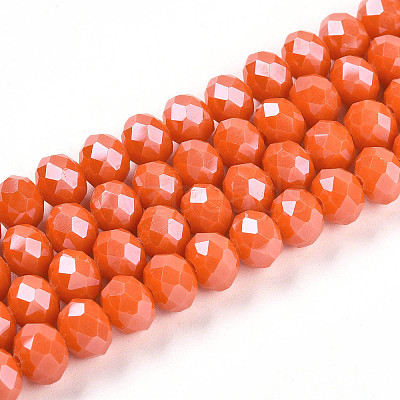 Electroplate Glass Beads Strands EGLA-A034-P8mm-A29-1