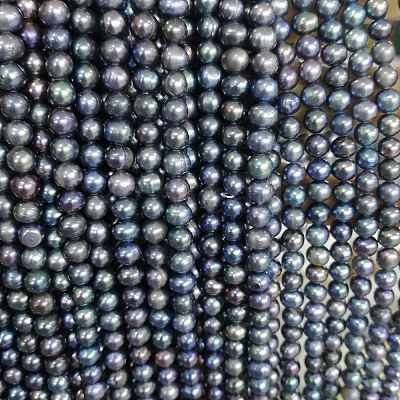 Potato Electroplated Natural Cultured Freshwater Pearl Beads Strands X1-PEAR-TAC0002-01B-1