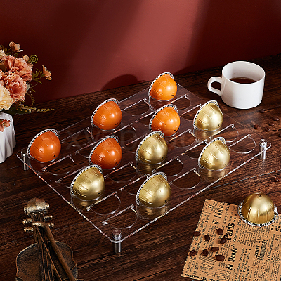 30 Grids Transparent Acrylic Coffee Capsule Holder ODIS-WH0329-72-1