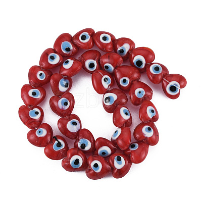 Handmade Evil Eye Lampwork Beads Strands LAMP-N029-010I-1