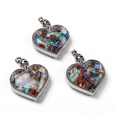 Glass Bottle Pendants G-Z010-02O-1