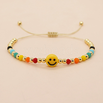 Acrylic Beads Braided Bead Bracelets KG4312-2-1