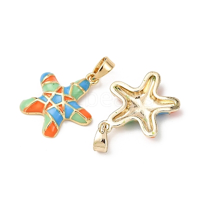 Sea Animals Brass Enamel Pendants KK-F917-01A-01-1