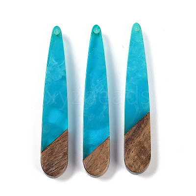 Resin & Wood Pendants WOOD-F015-01G-1