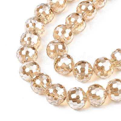 Electroplate Transparent Glass Beads Strands EGLA-N002-31-F02-1