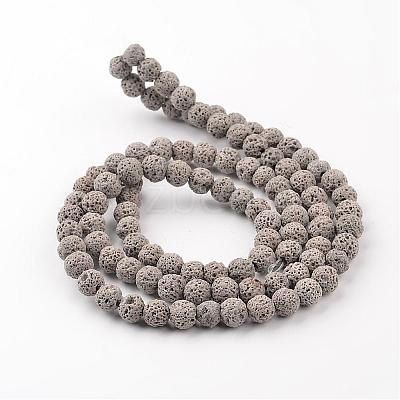 Synthetic Lava Rock Round Beads Strands G-I124-8mm-13-1
