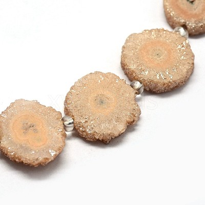 Natural Druzy Quartz Crystal Beads Strands G-F582-A13-1