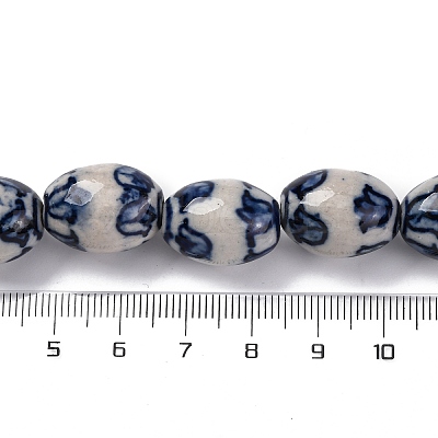 Handmade Blue and White Porcelain Beads PORC-I027-16B-1