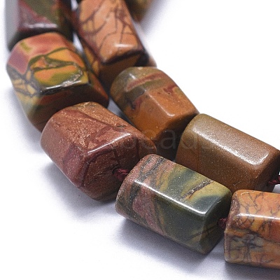 Natural Polychrome Jasper/Picasso Stone/Picasso Jasper Beads Strands G-K293-J03-A-1