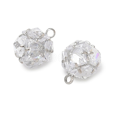 Brass Pave Clear Cubic Zirconia Charms CU-CBAD360-08P-04-1