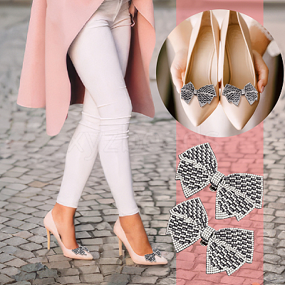 2Pcs Cloth with Rhinestone Shoe Buckle Clips FIND-FH0008-78B-1