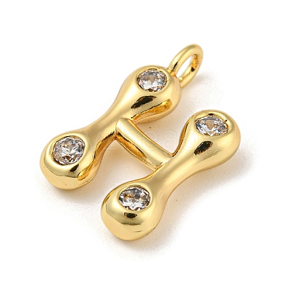 Rack Plating Brass Micro Pave Cubic Zirconia Pendants KK-A200-24G-H-1