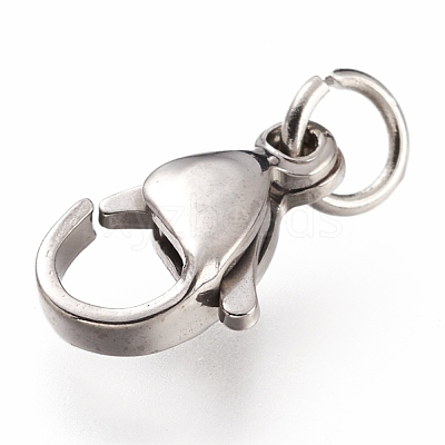 Tarnish Resistant 304 Stainless Steel Lobster Claw Clasps X-STAS-G240-01D-P-1
