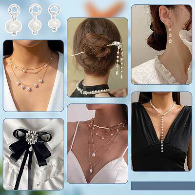 30Pcs 3 Styles Natural Pearl Potato Charms PALLOY-PH01750-1