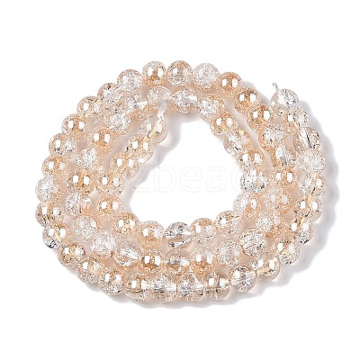 Electroplated Crackle Glass Beads Strands X-EGLA-N014-6mm-02-1