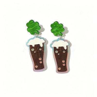 Saint Patrick's Day Acrylic Stud Dangle Earrings WG80EB3-01-1