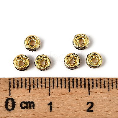 Brass Grade A Rhinestone Spacer Beads RSB034NF-04G-1