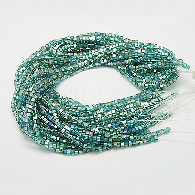 Electroplate Glass Beads Strands EGLA-D018-4x4mm-53-1